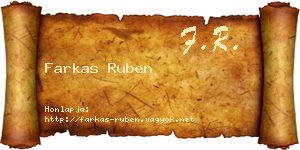 Farkas Ruben névjegykártya